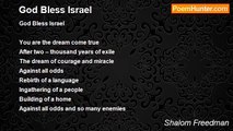 Shalom Freedman - God Bless Israel