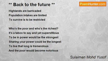 Sulaiman Mohd Yusof - ** Back to the future **