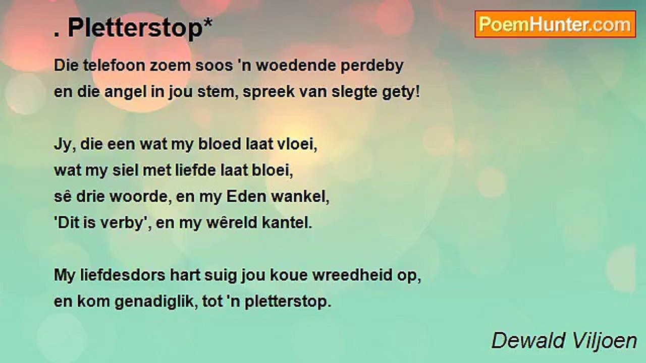 Dewald Viljoen - . Pletterstop*