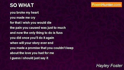 Hayley Foster - SO WHAT