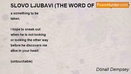 Dónall Dempsey - SLOVO LJUBAVI (THE WORD OF LOVE)    - For Francesca