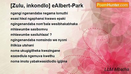 LLM Mbatha - [Zulu, inkondlo] eAlbert-Park