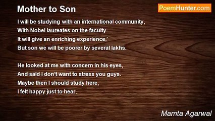 Mamta Agarwal - Mother to Son
