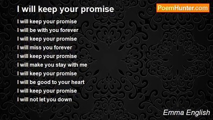 Emma English - I will keep your promise