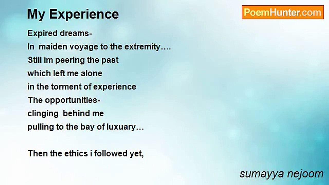 sumayya nejoom - My Experience