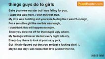 kara lee - things guys do to girls
