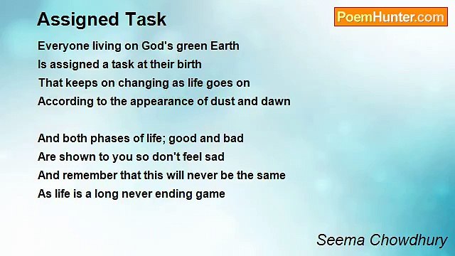 Seema Chowdhury - Assigned Task