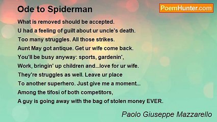 Paolo Giuseppe Mazzarello - Ode to Spiderman