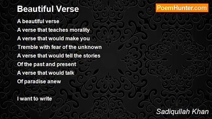 Sadiqullah Khan - Beautiful Verse