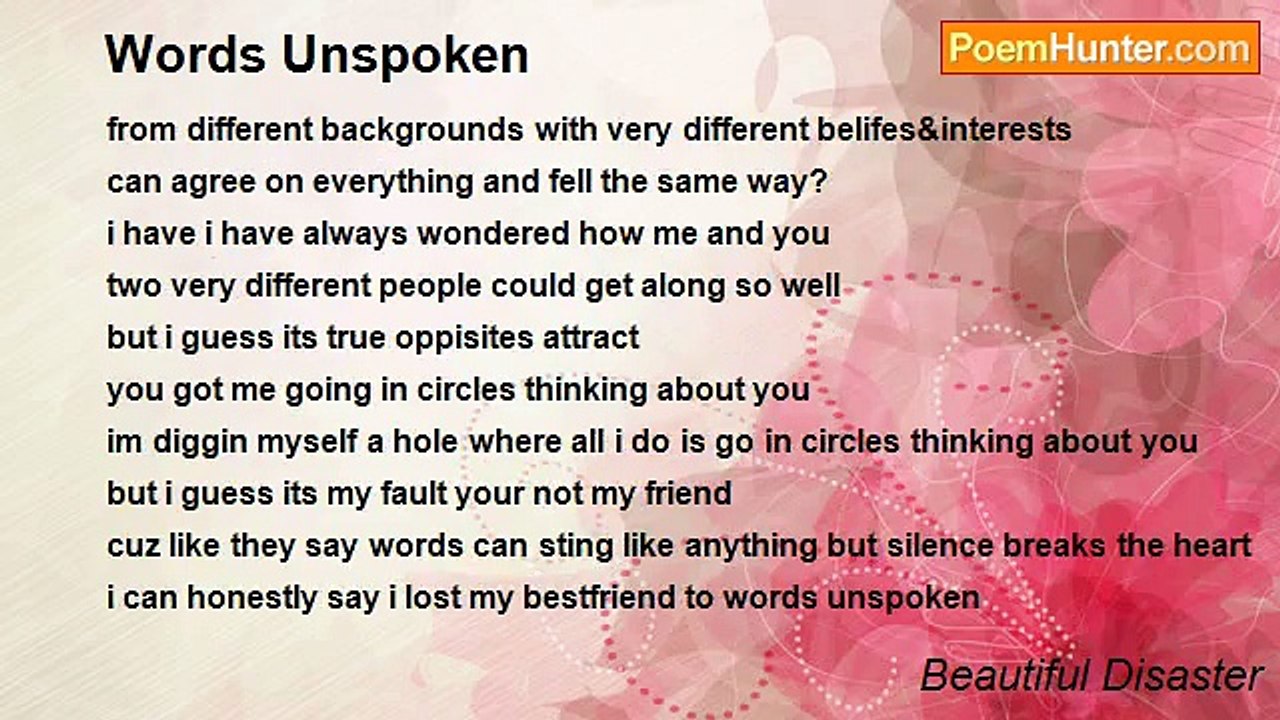 Beautiful Disaster - Words Unspoken