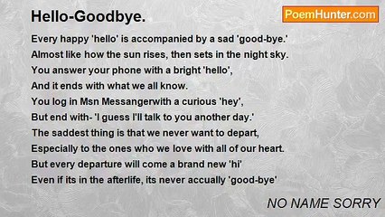NO NAME SORRY - Hello-Goodbye.