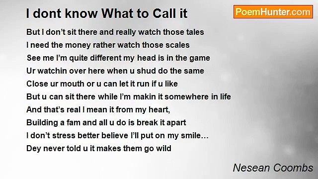Nesean Coombs - I dont know What to Call it