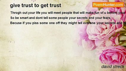 david streck - give trust to get trust