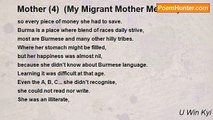 U Win Kyi - Mother (4)  (My Migrant Mother Memoir)