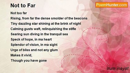 irum inayat - Not to Far