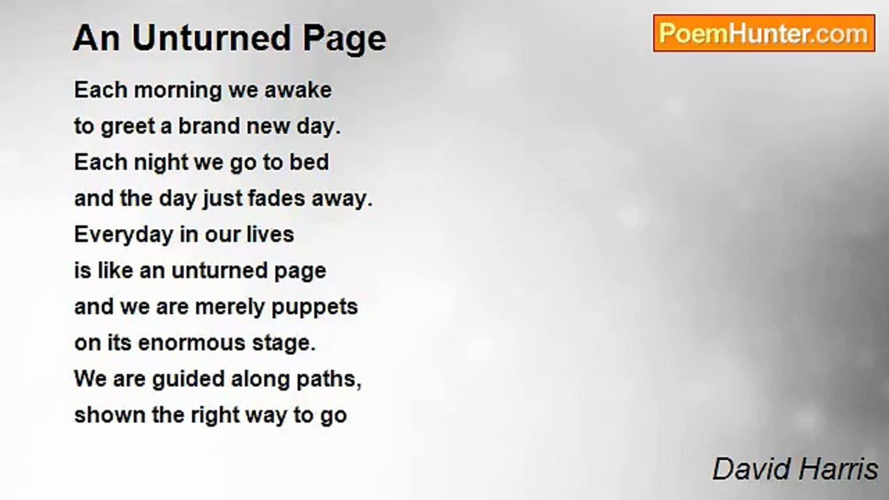 David Harris - An Unturned Page
