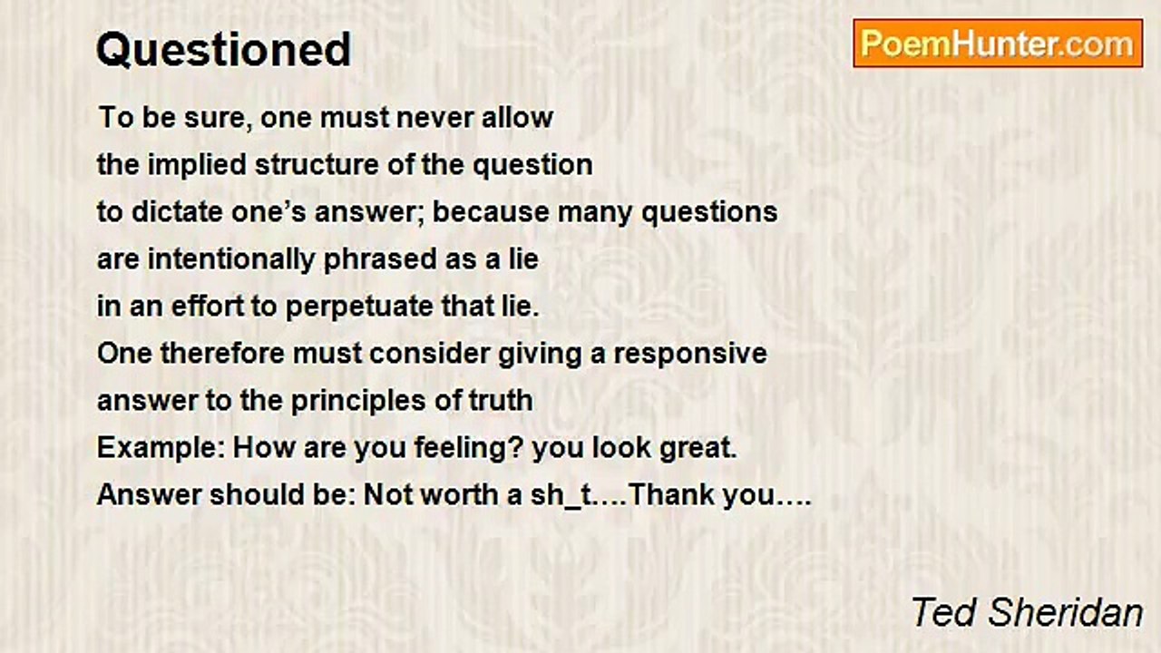 Ted Sheridan - Questioned