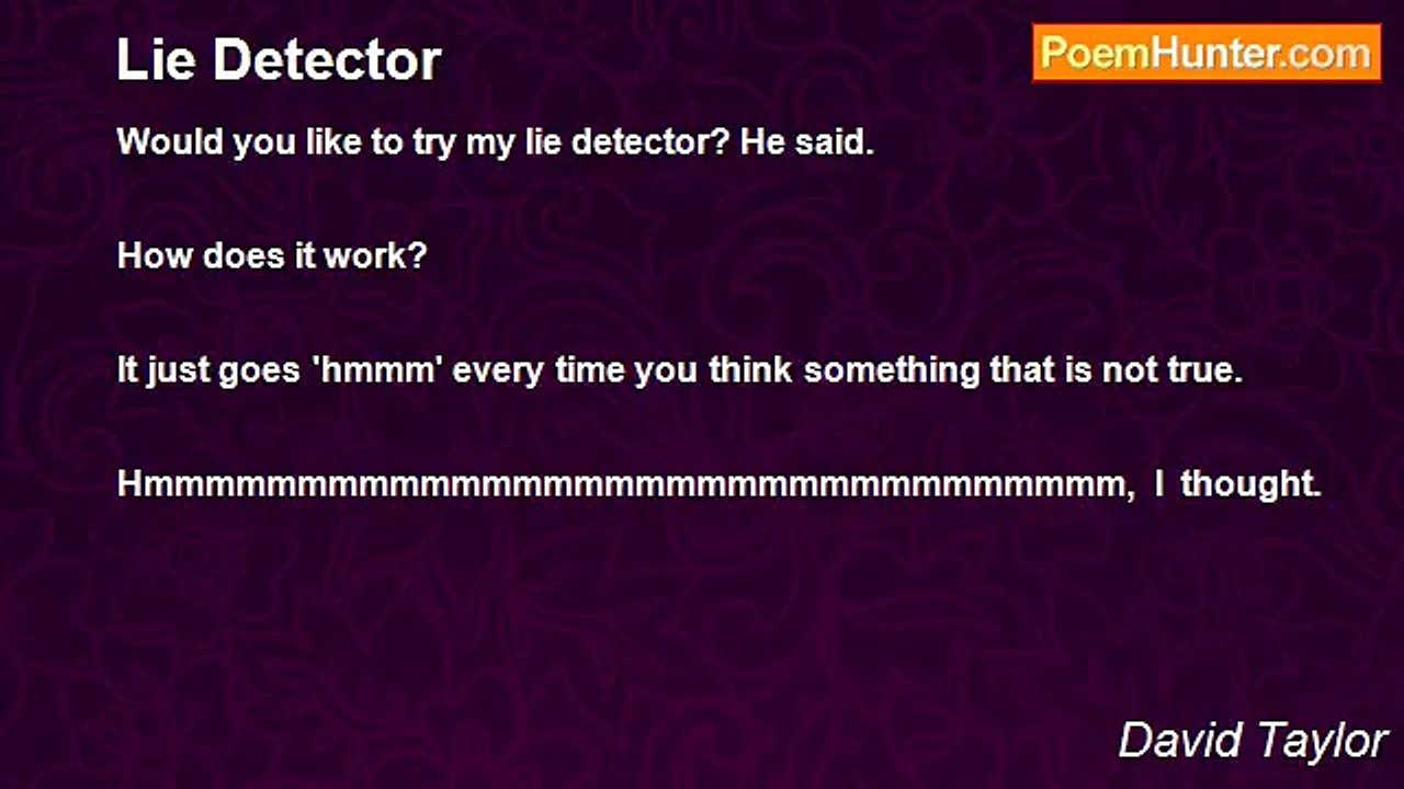 David Taylor - Lie Detector