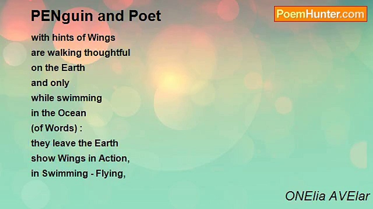 ONElia AVElar - PENguin and Poet