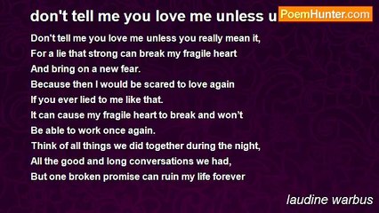 laudine warbus - don't tell me you love me unless u mean it