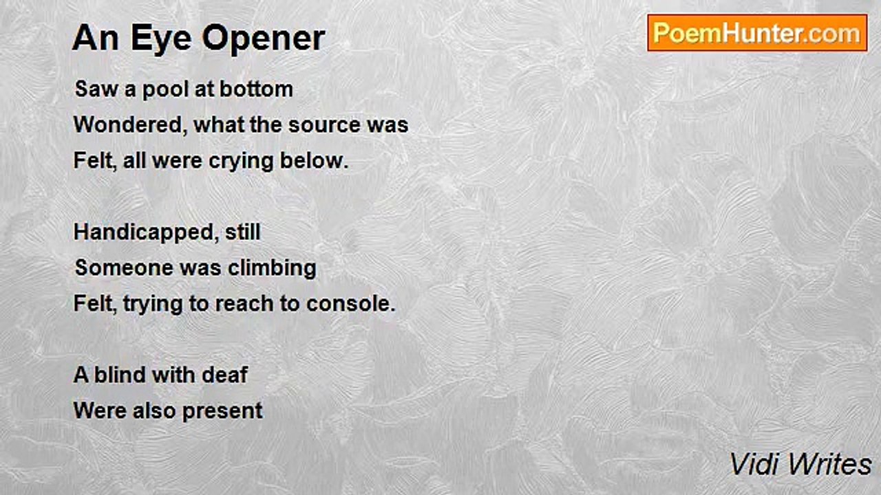 Vidi Writes - An Eye Opener