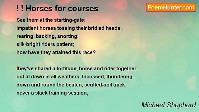 Michael Shepherd - ! ! Horses for courses