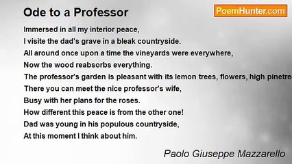Paolo Giuseppe Mazzarello - Ode to a Professor
