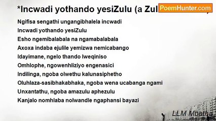 LLM Mbatha - *Incwadi yothando yesiZulu (a Zulu love letter)