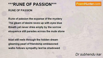 Dr subhendu kar - ***RUNE OF PASSION***