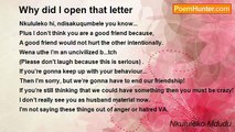 Nkululeko Mdudu - Why did I open that letter