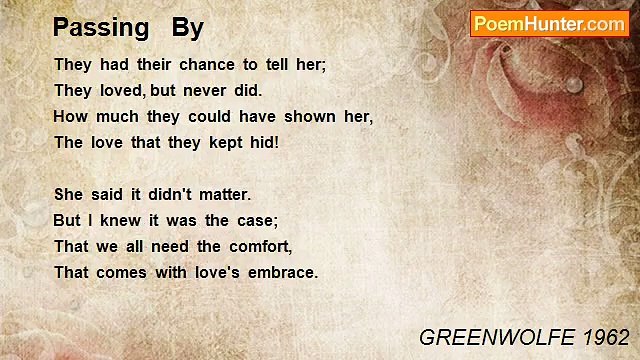 GREENWOLFE 1962 - Passing By