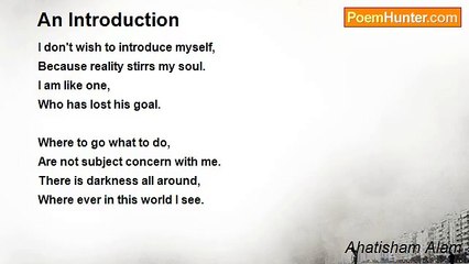 Ahatisham Alam - An Introduction