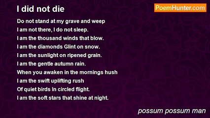 possum possum man - I did not die