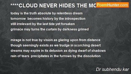 Dr subhendu kar - ****CLOUD NEVER HIDES THE MOON ****