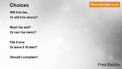 Fred Babbin - Choices