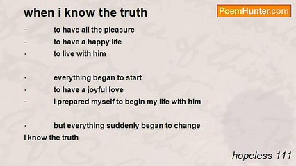 hopeless 111 - when i know the truth