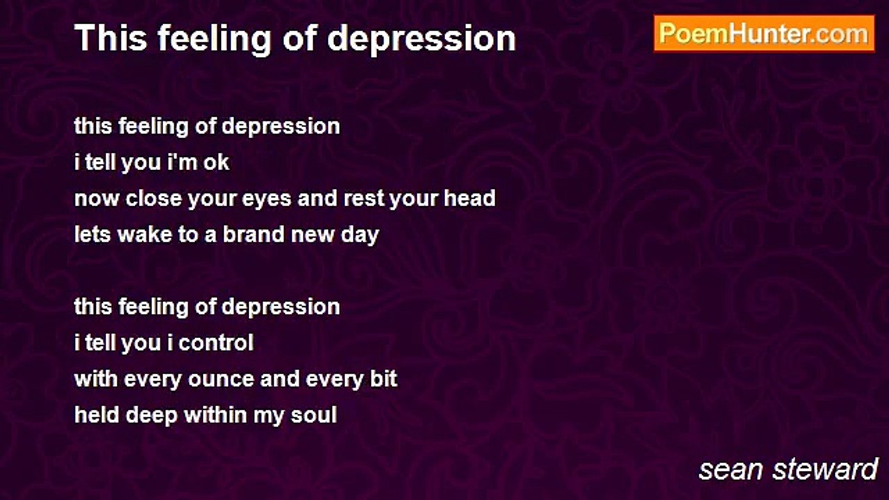 sean steward - This feeling of depression