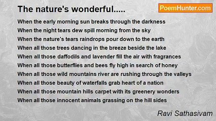 Ravi Sathasivam - The nature's wonderful.....