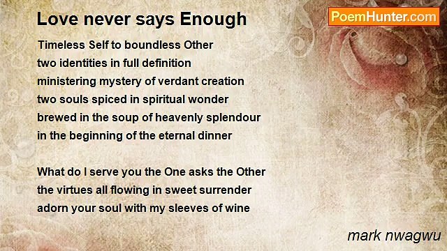 mark nwagwu - Love never says Enough