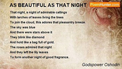 Godspower Oshodin - AS BEAUTIFUL AS THAT NIGHT
