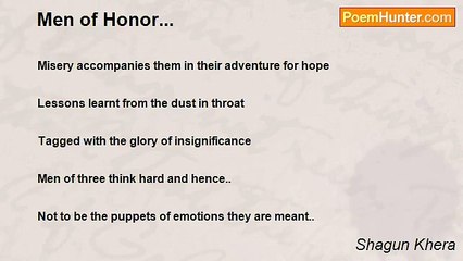 Shagun Khera - Men of Honor...