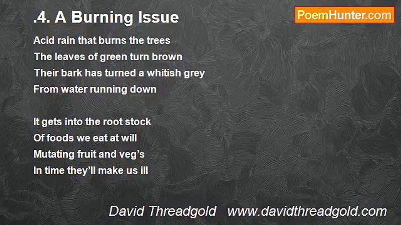 David Threadgold   www.davidthreadgold.com - .4. A Burning Issue