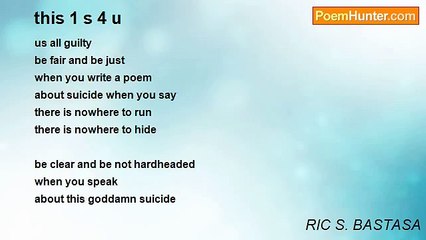 RIC S. BASTASA - this 1 s 4 u