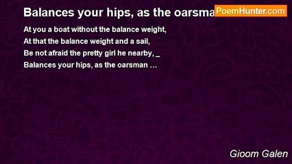 Gioom Galen - Balances your hips, as the oarsman …