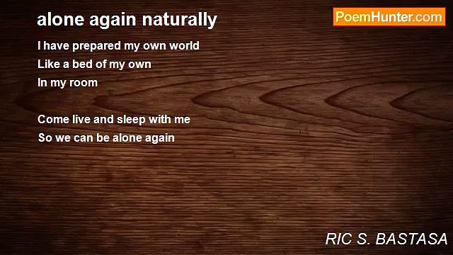 RIC S. BASTASA - alone again naturally