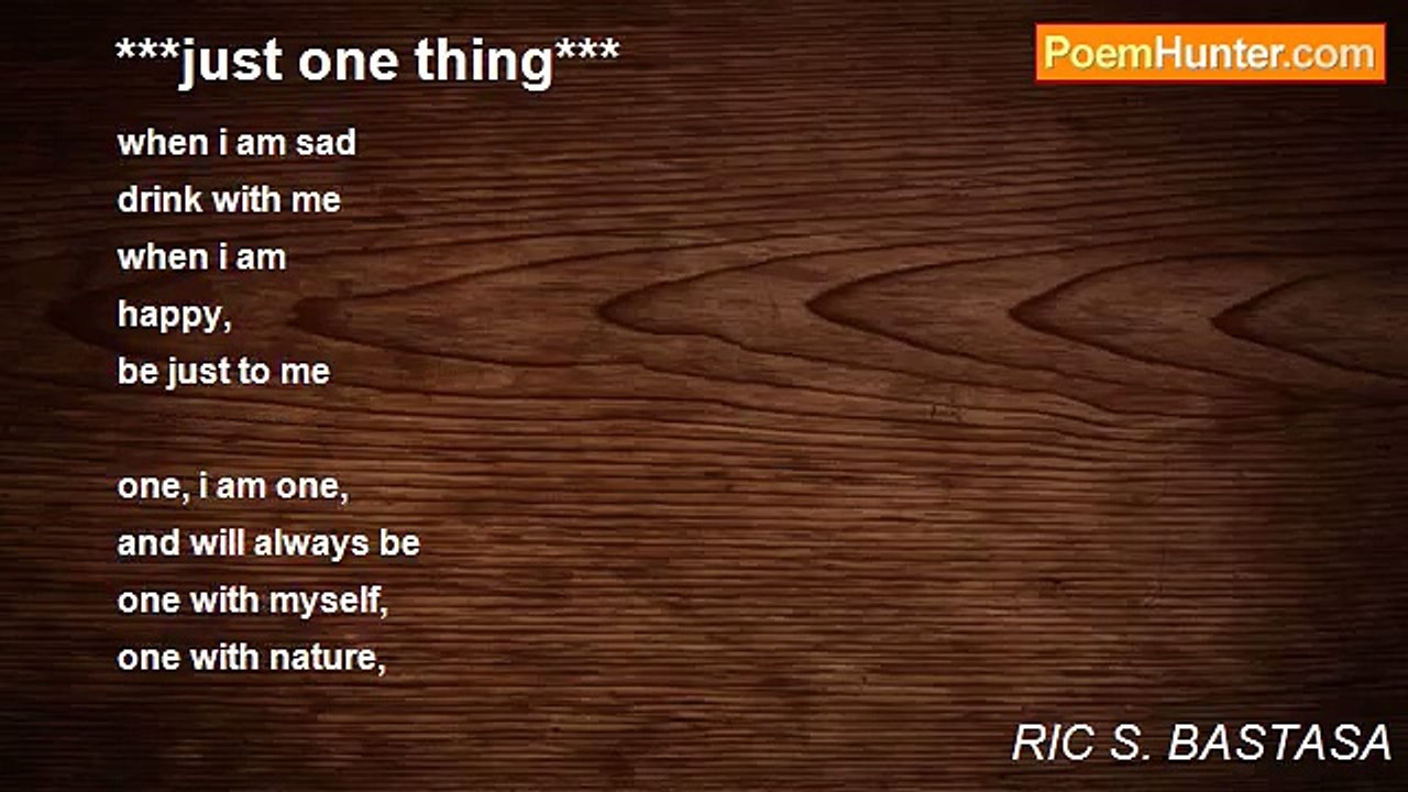 RIC S. BASTASA - ***just one thing***