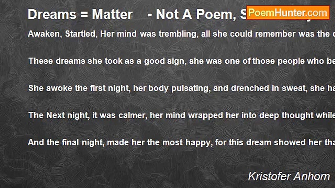 Kristofer Anhorn - Dreams = Matter    - Not A P...