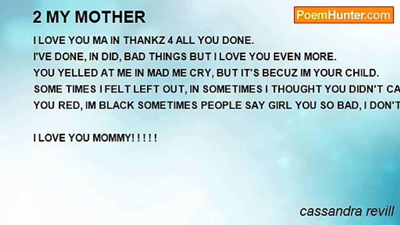 cassandra revill - 2 MY MOTHER