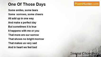 Seema Chowdhury - One Of Those Days