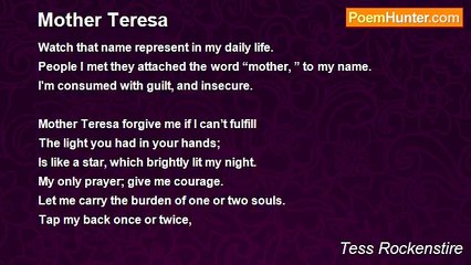 Tess Rockenstire - Mother Teresa